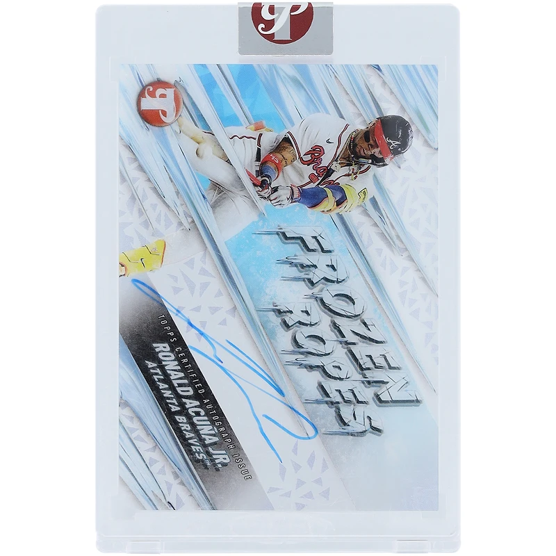 Ronald Acuna Jr. Atlanta Braves Autographed 2024 Topps Pristine Frozen Ropes #FRA-RAC Card