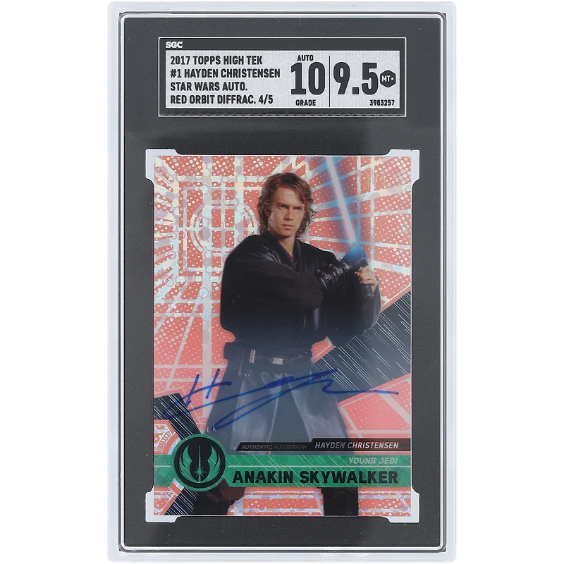 Hayden Christensen Star Wars Autographed 2017 Topps High Tek Red Orbit Diffractor #1 #4/5 SGC Authenticated 9.5/10 Card