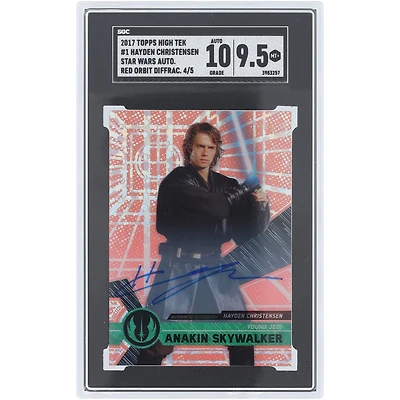 Hayden Christensen Star Wars Autographed 2017 Topps High Tek Red Orbit Diffractor #1 #4/5 SGC Authenticated 9.5/10 Card