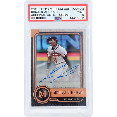 Ronald Acuna Jr. Atlanta Braves Autographed 2019 Topps Museum Collection Copper #AA-RAJ #9/50 PSA Authenticated 9 Card
