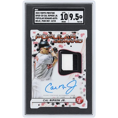 Cal Ripken Jr. Baltimore Orioles Autographed 2023 Topps Pristine Pink Refractor Popular Demand Dual-Color Relic #DPAR-CR #12/15 SGC Authenticated 9.5/10 Card