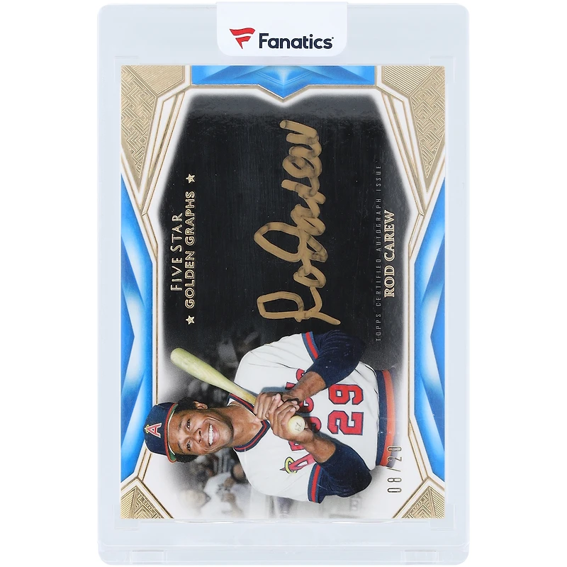 Rod Carew California Angels Autographed 2019 Topps Five Star Blue Golden Graphs #GG-RC #8/20 Card
