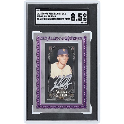 Nolan Ryan New York Mets Autographed 2024 Topps Allen & Ginter X Framed Mini Silver Ink #MA-NR #24/25 SGC Authenticated 8.5 Card