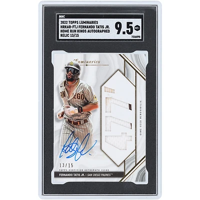 Fernando Tatis Jr. San Diego Padres Autographed 2022 Topps Luminaries Dual-Color Jersey Pinstripe Relic #HRKAR-FTJ #13/15 SGC Authenticated 9.5 Card