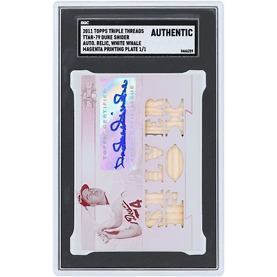 Duke Snider Brooklyn Dodgers Autographed 2011 Topps Triple Threads Magenta Printing Plate White Whale Bat Relic #TTAR-79 #1/1 SGC Authenticated Auth Card