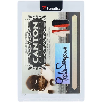 Gale Sayers Chicago Bears Autographed 2006 Playoff National Treasures Tri-Color Game Used Relic #CC-GS #35/40 Card
