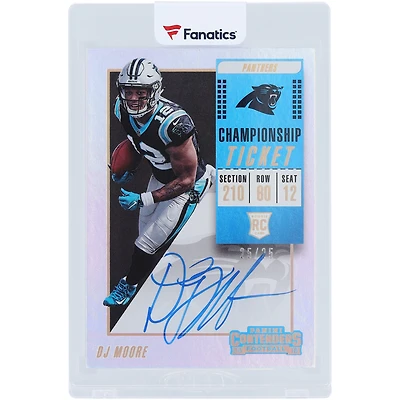 D.J. Moore Carolina Panthers Autographed 2018 Panini Contenders Championship Ticket #107 #25/25 Rookie Card