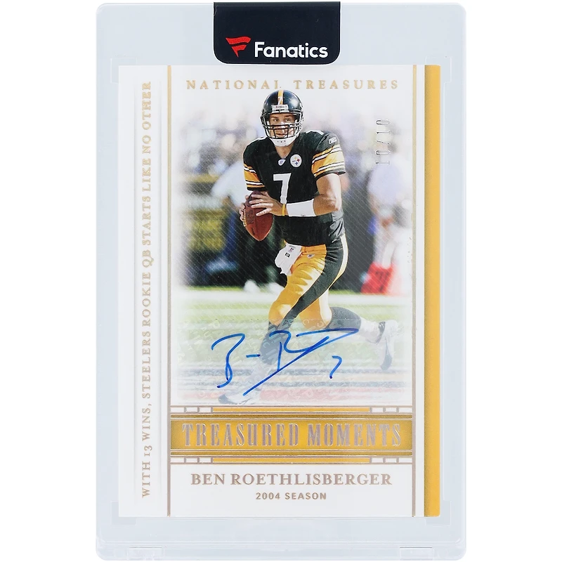 Ben Roethlisberger Pittsburgh Steelers Autographed 2020 Panini National Treasures Treasured Moments #TM-BR #10/10 Card