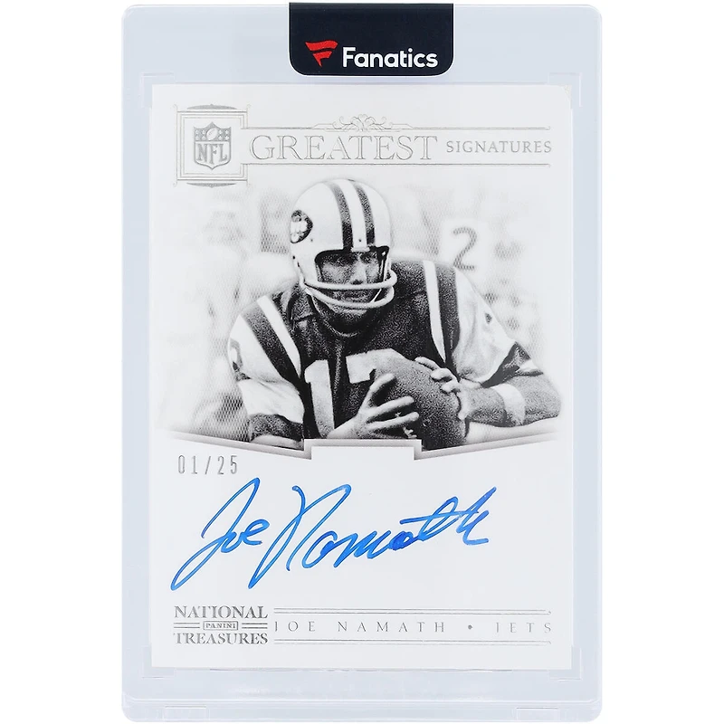 Joe Namath New York Jets Autographed 2017 Panini National Treasures NFL Greatest #64 #1/25 Card
