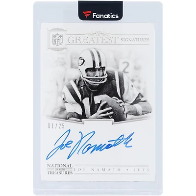 Joe Namath New York Jets Autographed 2017 Panini National Treasures NFL Greatest #64 #1/25 Card