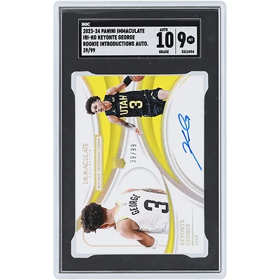 Keyonte George Utah Jazz Autographed 2023-24 Panini Immaculate Collection Rookie Introductions #IRI-KG #39/99 SGC Authenticated 9/10 Rookie Card