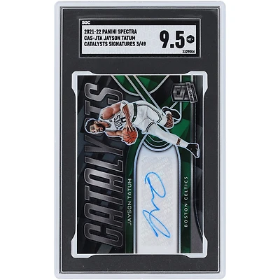 Jayson Tatum Boston Celtics Autographed 2021-22 Panini Spectra Catalysts Signatures #CAS-JTA #3/49 SGC Authenticated 9.5 Card