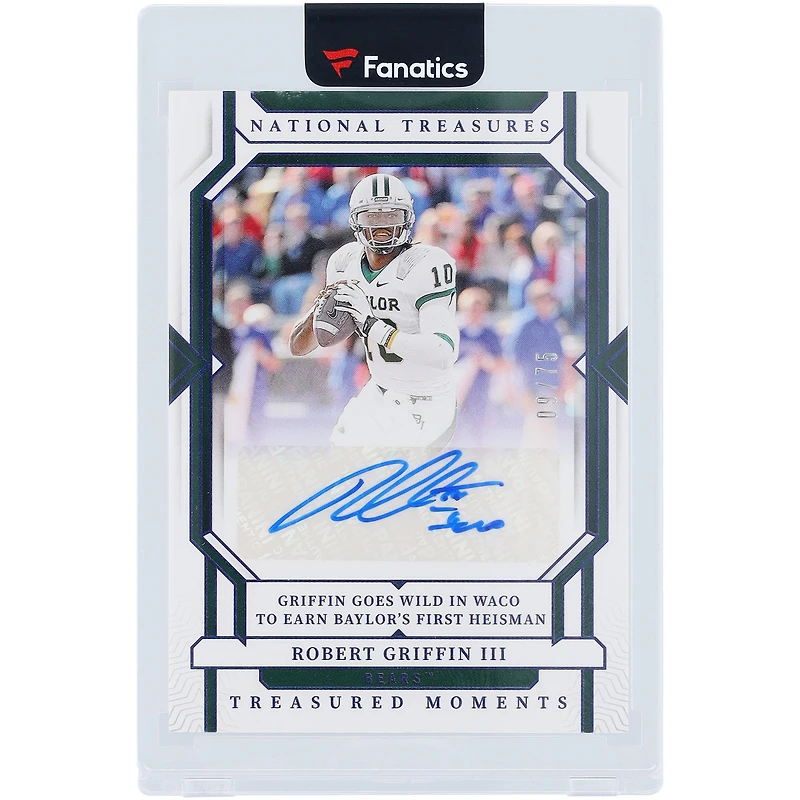 Robert Griffin III Baylor Bears Autographed 2024 Panini National Treasures Treasured Moments #TM-RG #9/75 Card