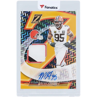 Myles Garrett Cleveland Browns Autographed 2024 Panini Zenith Dual-Color Relic #ZJA-MGT #4/10 Card