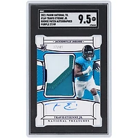 Travis Etienne Jr Jacksonville Jaguars Autographed 2021 Panini National Treasures Purple Rookie Patch Tri-Color Relic #169 #27/49 SGC Authenticated 9.5 Rookie Card