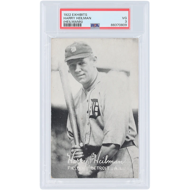 Harry Heilmann Detroit Tigers 1922 Exhibits #NNO PSA Authenticated 3 Card