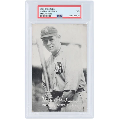 Harry Heilmann Detroit Tigers 1922 Exhibits #NNO PSA Authenticated 3 Card