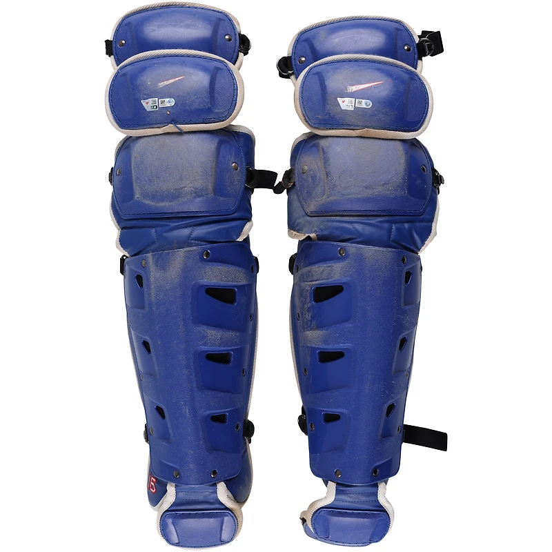 Will Smith Los Angeles Dodgers Autographed Game-Used Royal Nike Shin Guards vs. Milwaukee Brewers on October 3, 2021