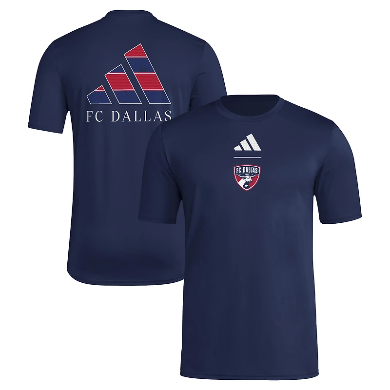Men's adidas Navy FC Dallas 2026 Jersey Hook Pregame T-Shirt