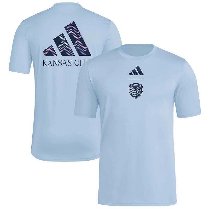 Men's adidas Blue Sporting Kansas City 2026 Jersey Hook Pregame T-Shirt
