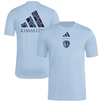 Men's adidas  Blue Sporting Kansas City 2026 Jersey Hook Pregame T-Shirt