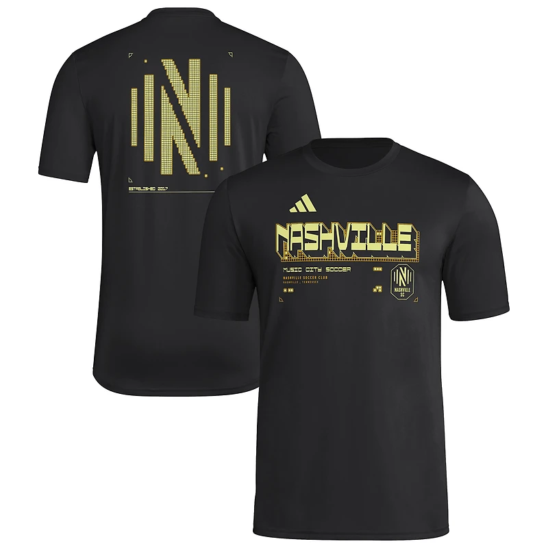 Men's adidas Black Nashville SC 2026 Anthem AEROREADY Pregame T-Shirt
