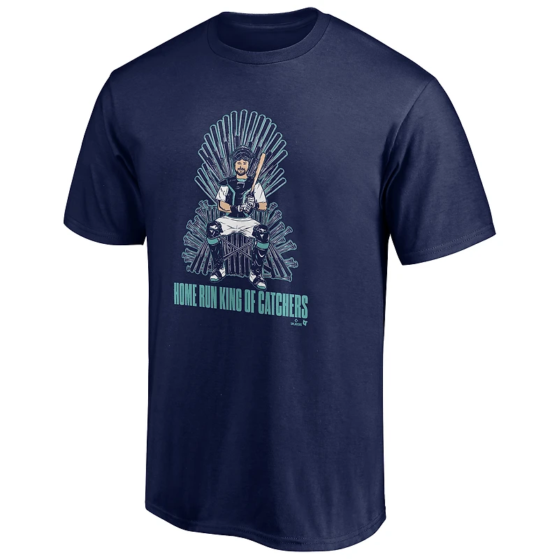 Unisex BreakingT Cal Raleigh Navy Seattle Mariners Home Run Milestone T-Shirt