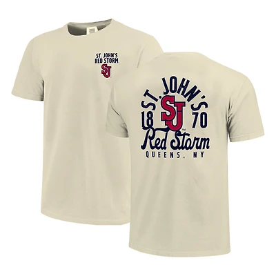 Men's Cream St. John's Red Storm Comfort Colors Mascot Overlay T-Shirt
