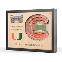 YouTheFan Miami Hurricanes 25-Layer StadiumViews 3D Wall Art