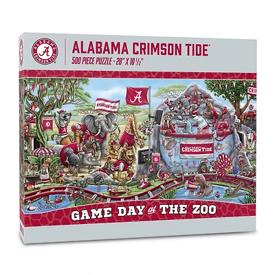 YouTheFan Alabama Crimson Tide 10.5" x 28" Game Day at the Zoo 500-Piece Puzzle