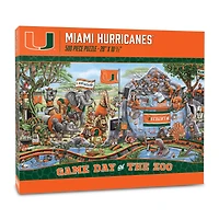 YouTheFan Miami Hurricanes 10.5" x 28" Game Day at the Zoo 500-Piece Puzzle