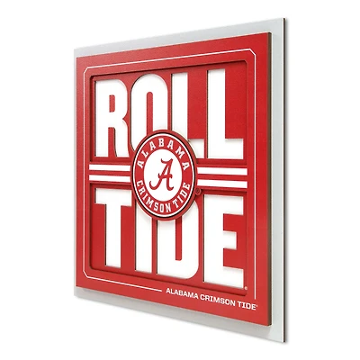 Alabama Crimson Tide YouTheFan Unisex No Age Group Slogan Series 3D Wall Art - No Color