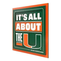 Miami Hurricanes YouTheFan Unisex No Age Group Slogan Series 3D Wall Art - No Color