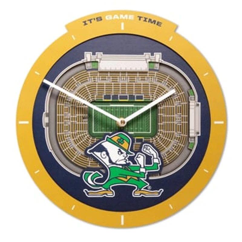 IDNA Notre Dame Fighting Irish StadiumView 3D Wall Clock