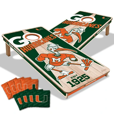 YouTheFan Miami Hurricanes 2' x 4' Cornhole Game with Bags