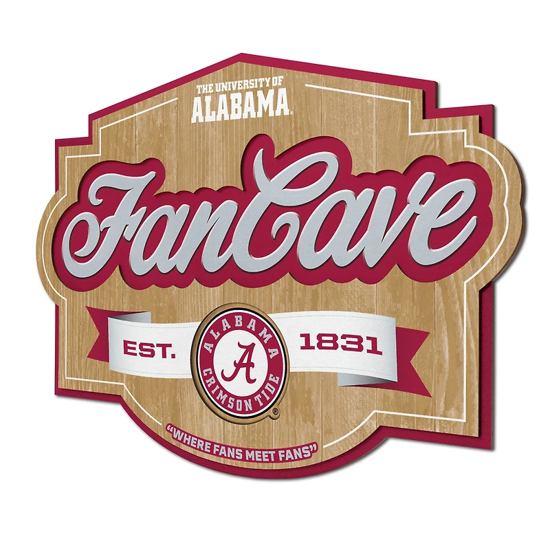 YouTheFan Alabama Crimson Tide 12.5" x 17" Fan Cave Sign