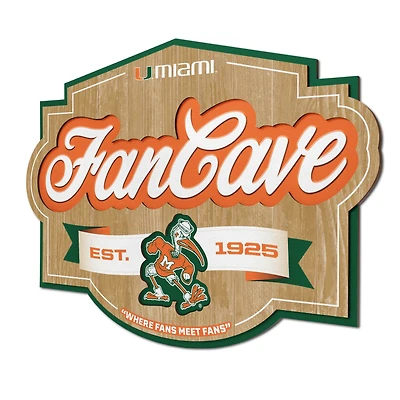 YouTheFan Miami Hurricanes 12.5" x 17" Fan Cave Sign