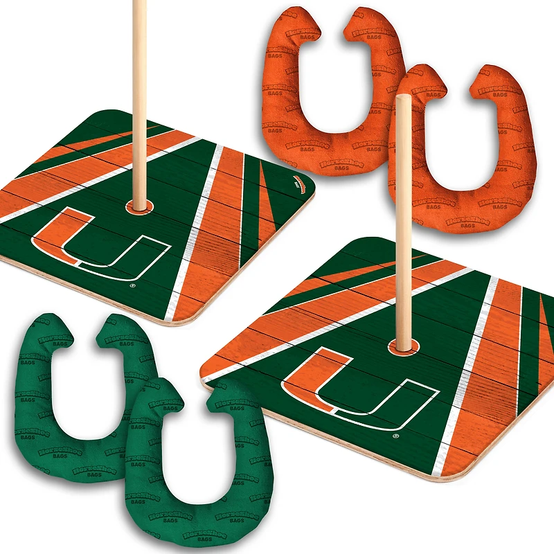 YouTheFan Miami Hurricanes Horseshoe Bags Game