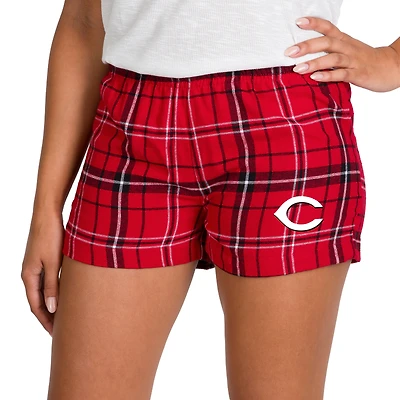 Women's Concepts Sport Red/Black Cincinnati Reds Ultimate Flannel Shorts