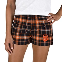 Women's Concepts Sport Black/Orange San Francisco Giants Ultimate Flannel Shorts