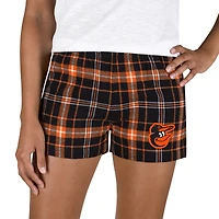 Women's Concepts Sport Black/Orange Baltimore Orioles Ultimate Flannel Shorts