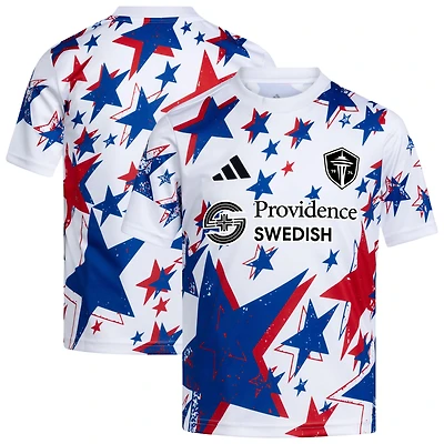 Youth adidas  White Seattle Sounders FC 2026 Americana Pre-Match Jersey