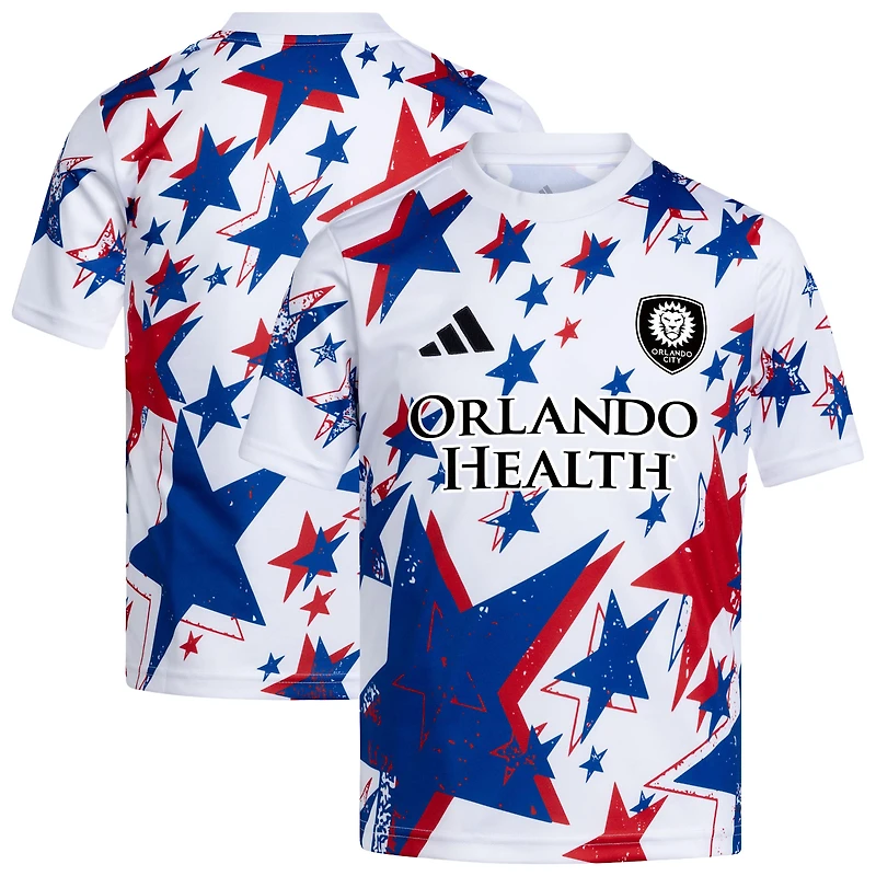 Youth adidas White Orlando City SC 2026 Americana Pre-Match Jersey