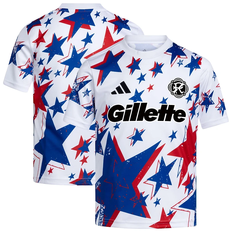 Youth adidas White New England Revolution 2026 Americana Pre-Match Jersey