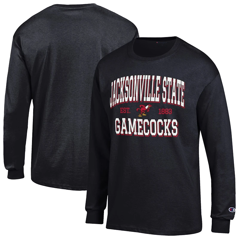 Men's Champion Black Jacksonville State Gamecocks Jersey Long Sleeve T-Shirt