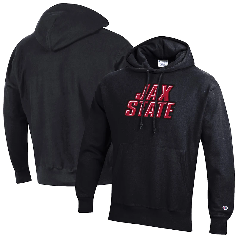 Men's Champion Black Jacksonville State Gamecocks Reverse Weave Pullover Hoodie