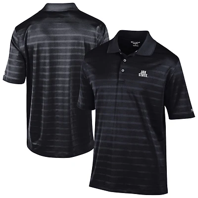 Men's Champion Black Jacksonville State Gamecocks Textured Solid Polo