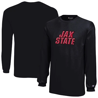 Youth Champion Black Jacksonville State Gamecocks Jersey Long Sleeve T-Shirt