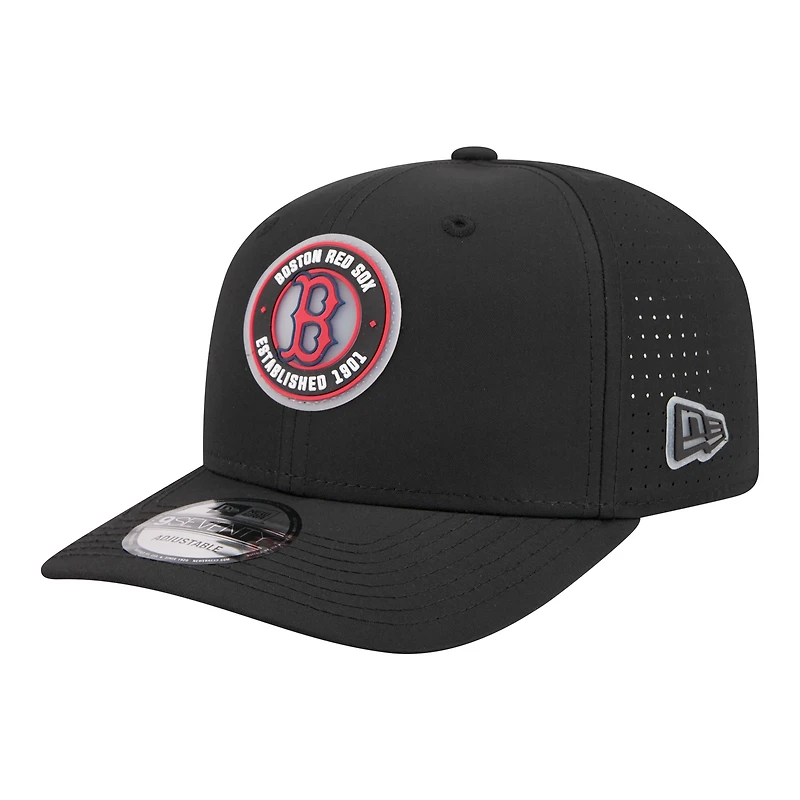 Men's New Era  Black Boston Red Sox Circle 9SEVENTY Adjustable Hat