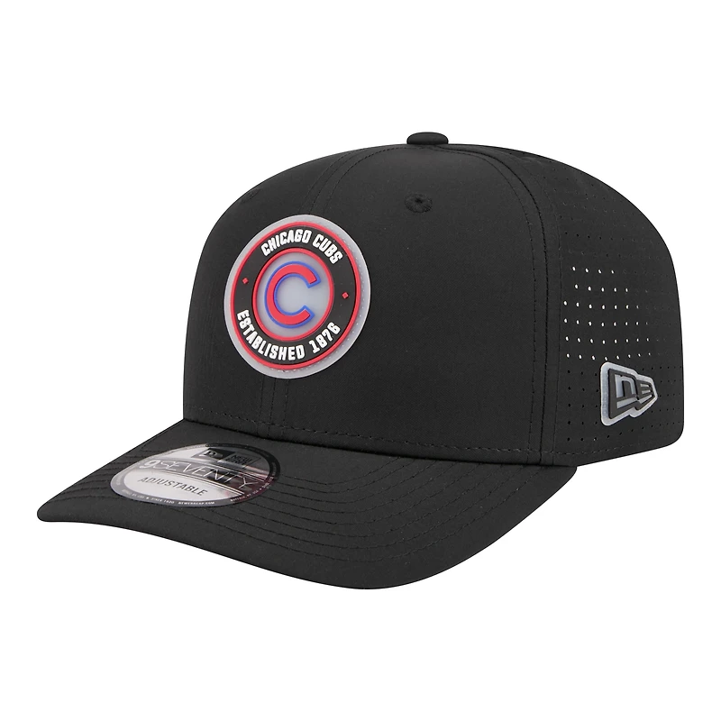 Men's New Era  Black Chicago Cubs Circle 9SEVENTY Adjustable Hat